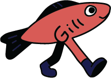 red blue lil fish